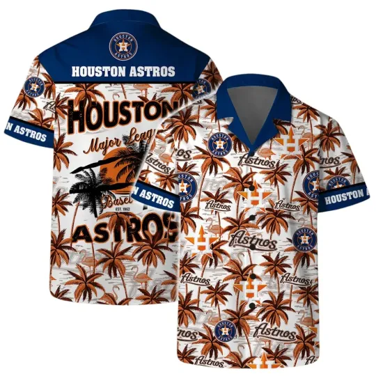 Houston Baseball Major League Palm Summer Aloha Unisex Hawaiian Shirt, Gift for Fan