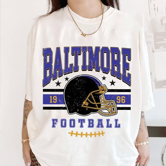 Discover Baltimore Football Vintage Sweatshirt T-Shirt, Oversized Football Shirt