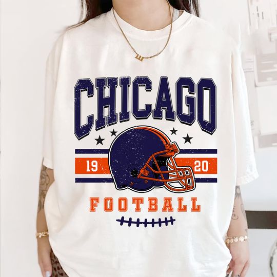 Chicago Football Vintage T-Shirt,Retro Chicago Bear Football Shirt