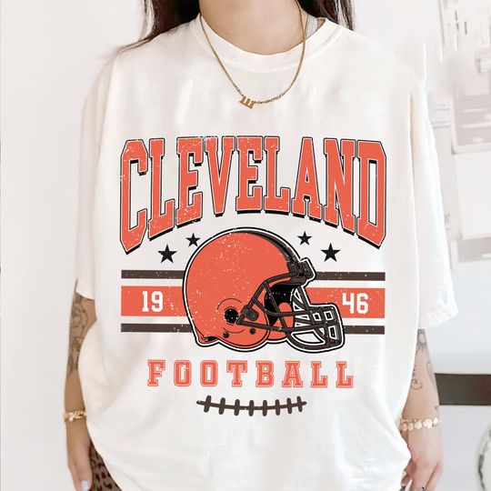 Discover Cleveland Football Vintage Style Shirt, Retro Cleveland Football Shirt