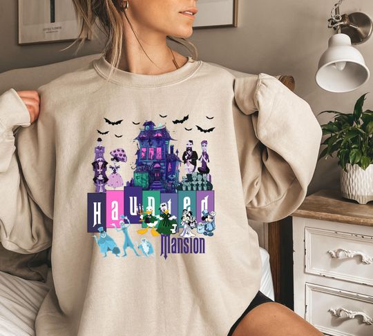 Disney Haunted Mansion Sweatshirt, Haunted Mansion Map, Haunted Mansion Halloween Sweatshirt, Disneyland Halloween Sweater, Disney Trip