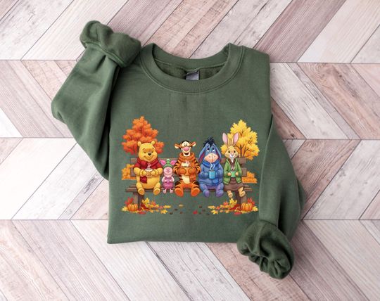 Pooh And Co Autumn Sweatshirt, Winnie The Pooh Fall Sweatshirt, Pooh And Friends Sweatshirt, Disney Thanksgiving Sweatshirt