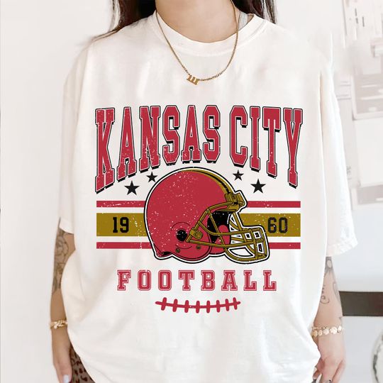 Discover Vintage Style Kansas City Football Shirt, Kansas City Shirt, Football Fan Gift