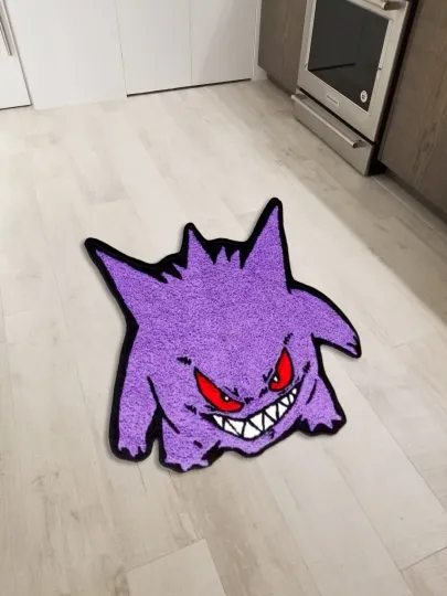 Gengar Japanese Anime Cartoon Wool Area Rug for Living Room Floor Mat Runner