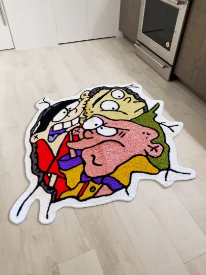 Ed, Edd n Eddy Cartoon Floor Mat, Washable Shaped Rug for Living Room