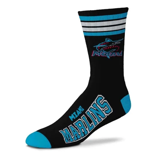 Discover MIAMI MARLINS LOGO ADULT LARGE CREW SOCKS AUTHENTIC MLB BASEBALL TEAM NEW