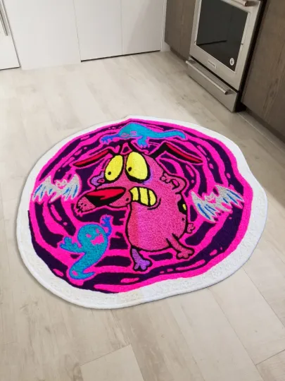 Discover Courage the Cowardly Dog Floor Mat, Living Room Wool Carpet