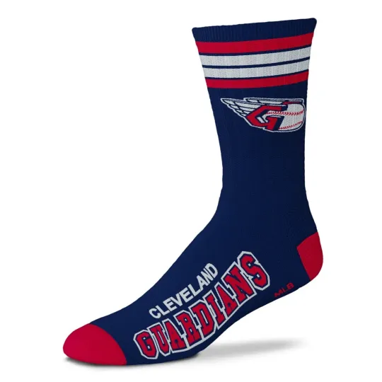 Discover CLEVELAND GUARDIANS LOGO ADULT LARGE CREW SOCKS AUTHENTIC MLB BASEBALL TEAM NEW