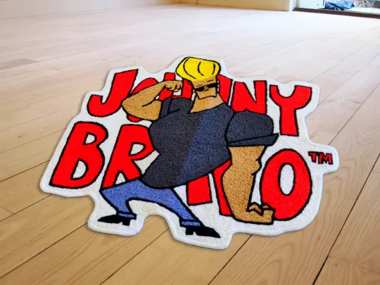 Johnny Bravo Cartoon Floor Mat, Shaped Rug for Living Room and Bedroom