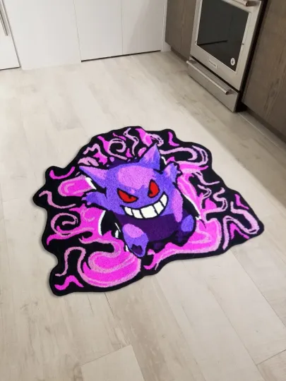 Gengar Japanese Anime Cartoon Wool Rug Floor Mat Runner Rugs