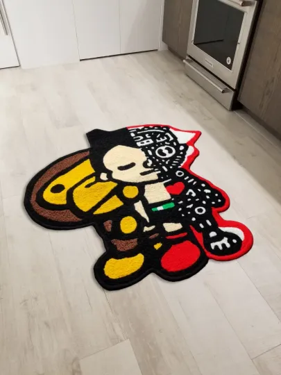 Discover Astro Boy x Baby Milo Shaped Wool Floor Rug for Bedroom and Living Room