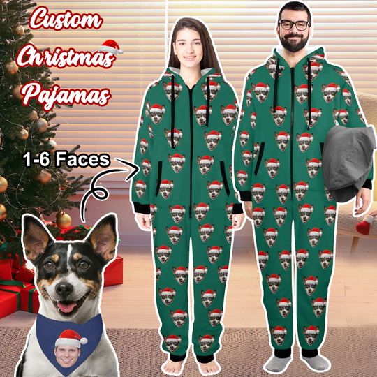 Discover Personalized Family Christmas Onesie Pajamas: Custom Photo Flannel Pyjama