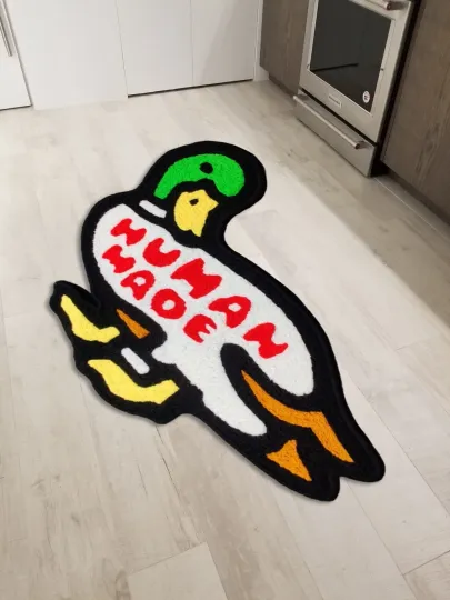 Human Made Duck Nigo Washable Wool Area Rug Runner for Living Room