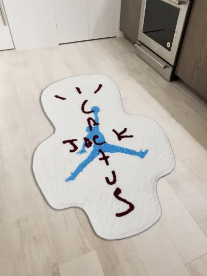 Air Jordan Cactus Jack Floor Mat Wool Rug for Bedroom and Living Room