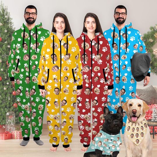 Discover Custom Face One-Piece Pajamas: Personalized Flannel Zipper PJs