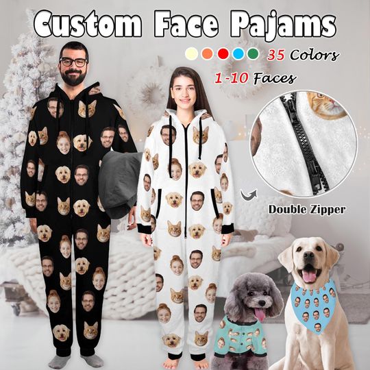 Discover Custom Face Pajamas: Personalized Pet/Family Matching PJs