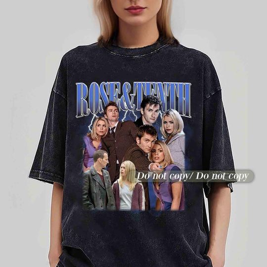 Discover Rose and Tenth Doctor Unisex Softstyle Vintage Shirt, Gift For Woman and Man Unisex Shirt