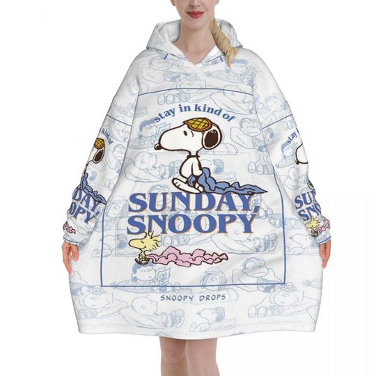 Discover Snoopys Cute Dogs Woodstock Blanket Hoodie Wearable Blanket Large with Pocket Warm Sleeping Bag Soft Cozy