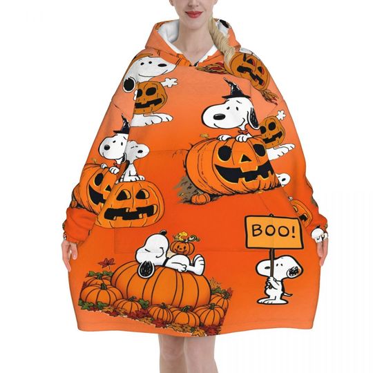 Discover Oversized Snoopys Cute Dogs Woodstock Wearable Blanket Gifts for Women Men Ultrasoft Plush Warm Sweatshirt Blankets With Pocket