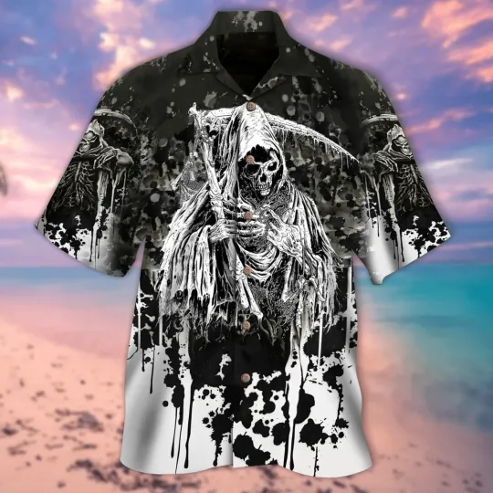 Discover Day Of Death Skull Halloween Trendy Hawaiian Shirt
