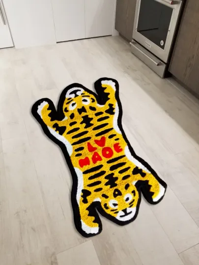 Discover Human Made Tiger Area Rug, Modern Wool Runner for Living Room