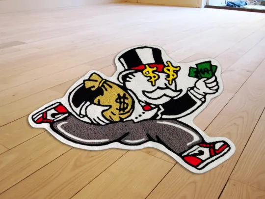 Alec Monopoly Board Game Hypebeast Shaped Floor Rug Wool Carpet Living Room Decor