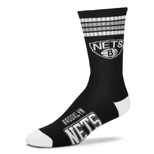 Discover BROOKLYN NETS LOGO ADULT LARGE CREW SOCKS AUTHENTIC NBA BASKETBALL TEAM NEW
