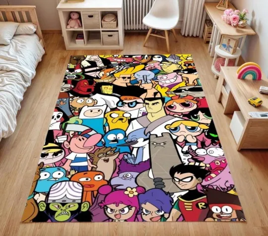 Discover Cartoon Network Rug | Kids Room Carpet with Classic Cartoon Characters | Colorfu