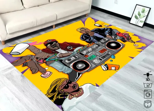 Hip Hop Rug, Street Fashion, Music and Dance Rug, Aesthetic Rug