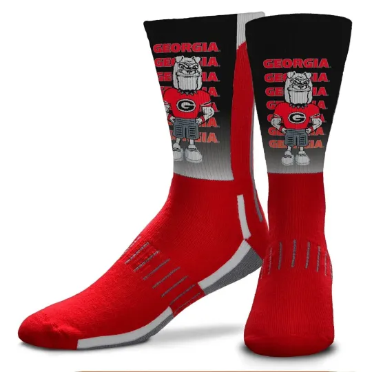 Discover GA bulldogs MONTAGE ADULT LARGE CREW SOCKS AUTHENTIC NCAA FOOTBALL TEAM NEW