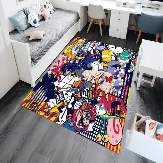 Discover Pop Art Rug,Anime Rug,Graffiti Rug,Colorful Art Rug,Popular Rug,Unique Rug,Cool