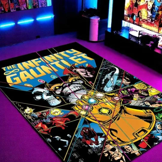 Avengers Comic Book Art Rug – Retro Superpower Carpet