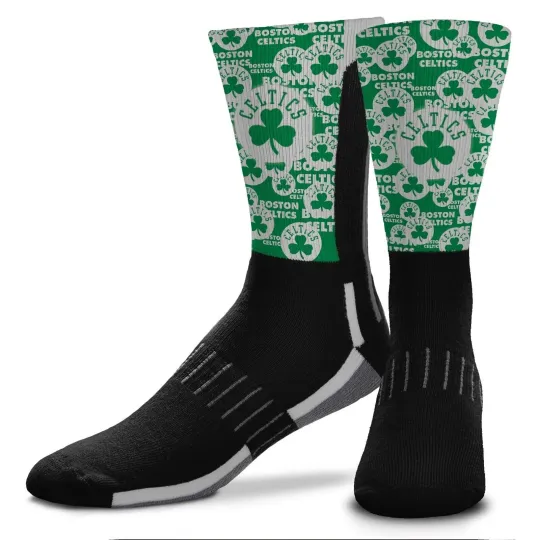 Discover BOSTON CELTICS MONTAGE ADULT LARGE CREW SOCKS AUTHENTIC NBA BASKETBALL TEAM NEW