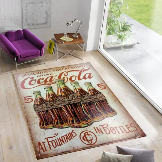 Discover Coca Cola Rug,Retro Bottles Rug,Coke Design Rug,Rugs for Living Room,Modern Rugs