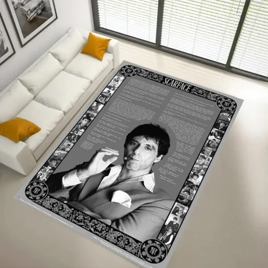 Discover Scarface Rug,Tony Montano Rug,God Father Rug,Scarface Gift, Living Room Rug L661