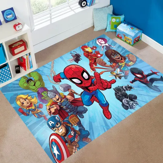 Discover Super Hero Rug,Spider Man Rug,Spiderman, Hulk Rug,Kids Room Rug,Marvel Rug L615