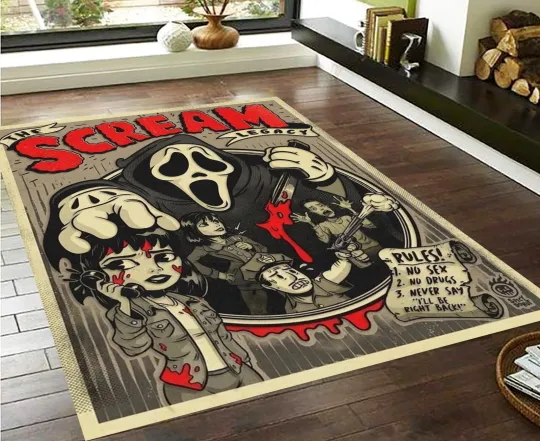 Scream Rug, Ghostface, Horror, Halloween, Scream Mask Rug