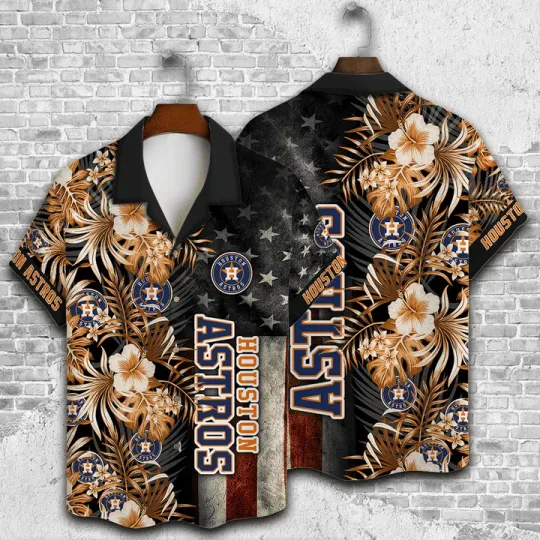 Discover Houston Astros Patriotic Tropics Summer Aloha Unisex Hawaiian Shirt