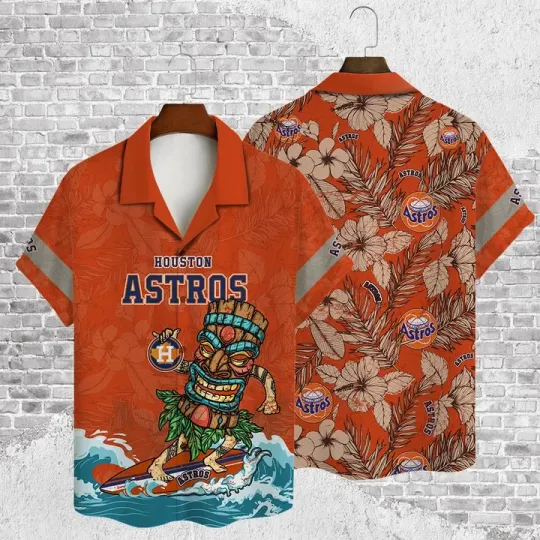 Discover Houston Astros Surfing Tiki Summer Aloha Unisex Hawaiian Shirt