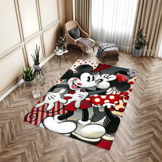 Discover Mickey Mouse Cartoon Rug for Kids Room, Home Decor, Gift for Girls