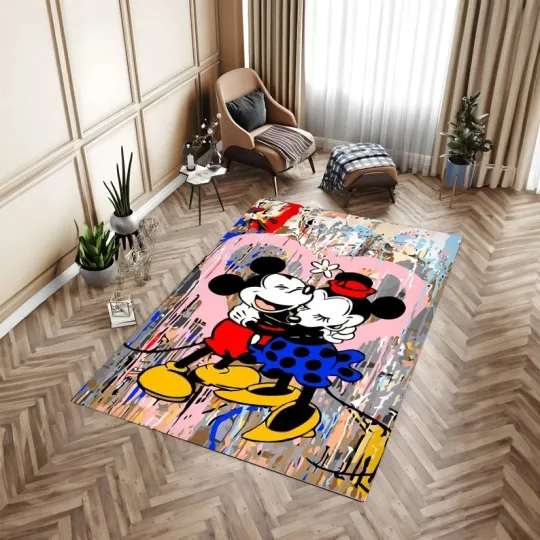 Discover Mickey Mouse Cartoon Rug for Kids Room