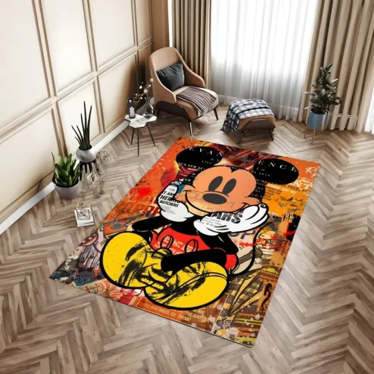 Discover Mickey Mouse Cartoon Rug for Kids' Room