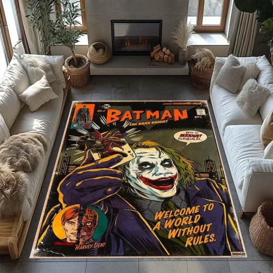 Discover Super Hero Rug, Comic Book & Cartoon Cover Rug for Kids Room