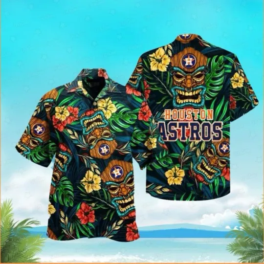 Discover Houston Baseball  Tiki Tropical Summer Aloha Unisex Hawaiian Shirt, Gift for Fan