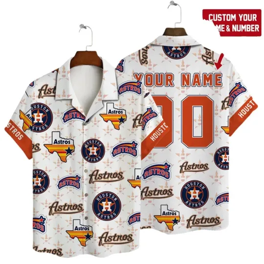 Personalized Houston Baseball Lone Star Pride Summer Aloha Unisex Hawaiian Shirt