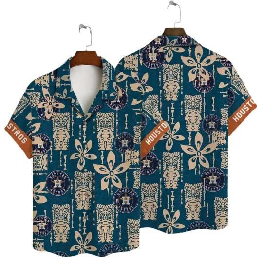 Discover Houston Baseball Tiki Totem Summer Aloha Unisex Hawaiian Shirt, Gift for Fan