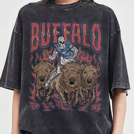 Discover Buffallo Football Skull Vintage Shirt