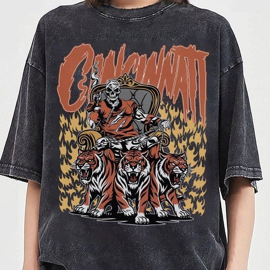 Discover Cincinnati Football Skull Vintage Shirt, Gift For Fan Football Game Day Unisex Shirt