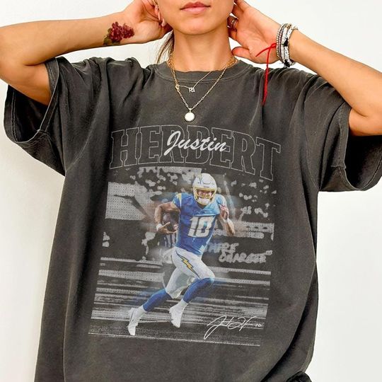 Discover Justin Herbert Vintage Comfort Color Shirt, Justin Herbert Game Day Shirt, Football Shirt