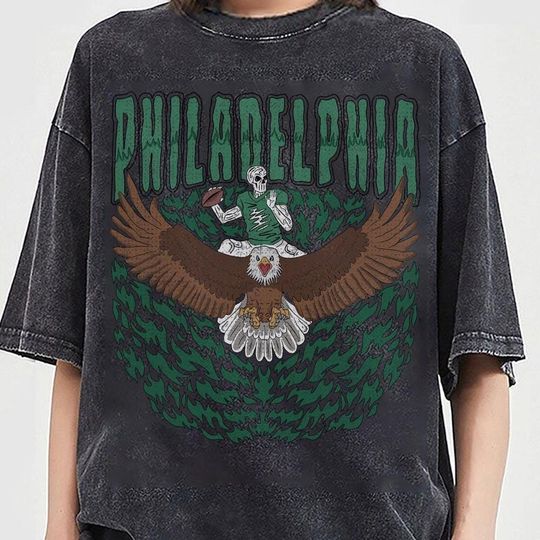 Discover Philadelphia Football Skull Vintage Shirt